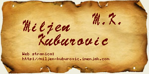Miljen Kuburović vizit kartica